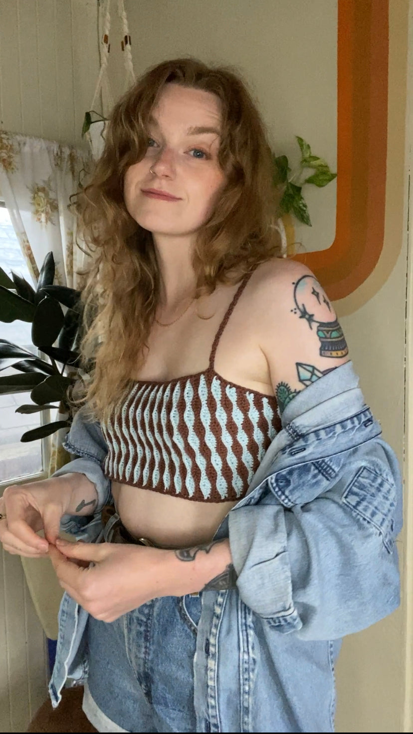 Blue and Brown Mirage Bralette