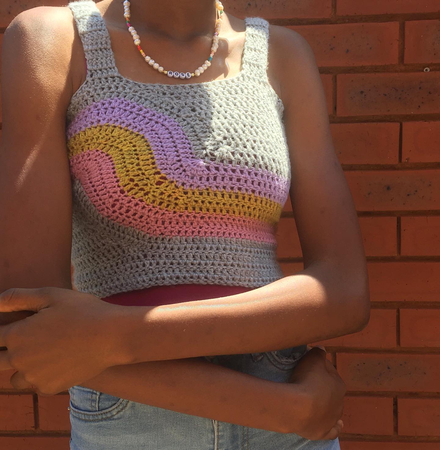 Seventies Supergraphics Top Crochet Pattern - Digital Download