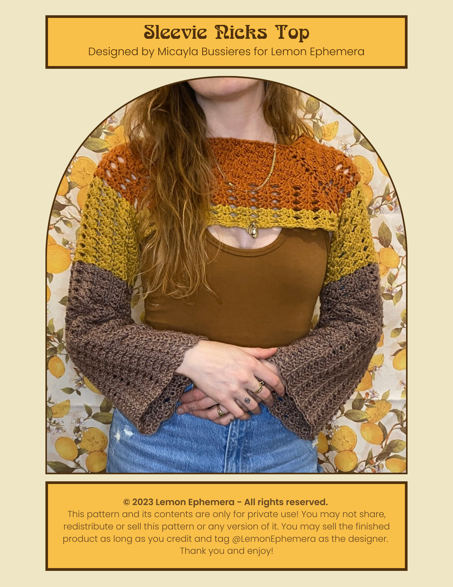 Sleevie Nicks Top Crochet Pattern - Digital Download