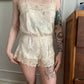 Montelle Lacy Satin Romper