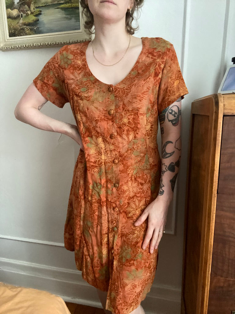 Orange Floral dress