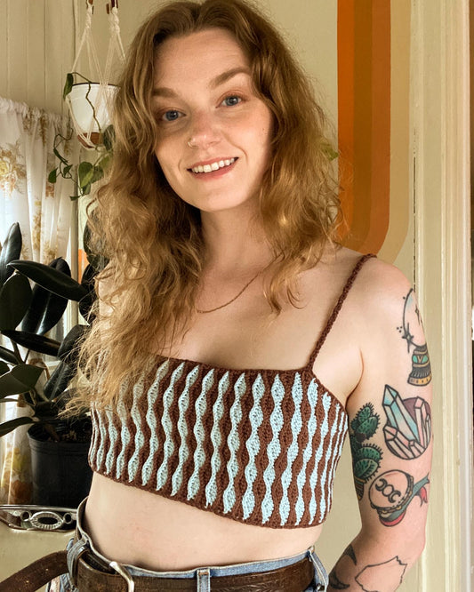 Blue and Brown Mirage Bralette