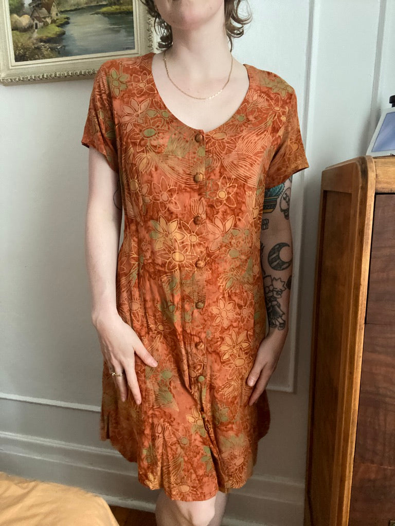 Orange Floral dress