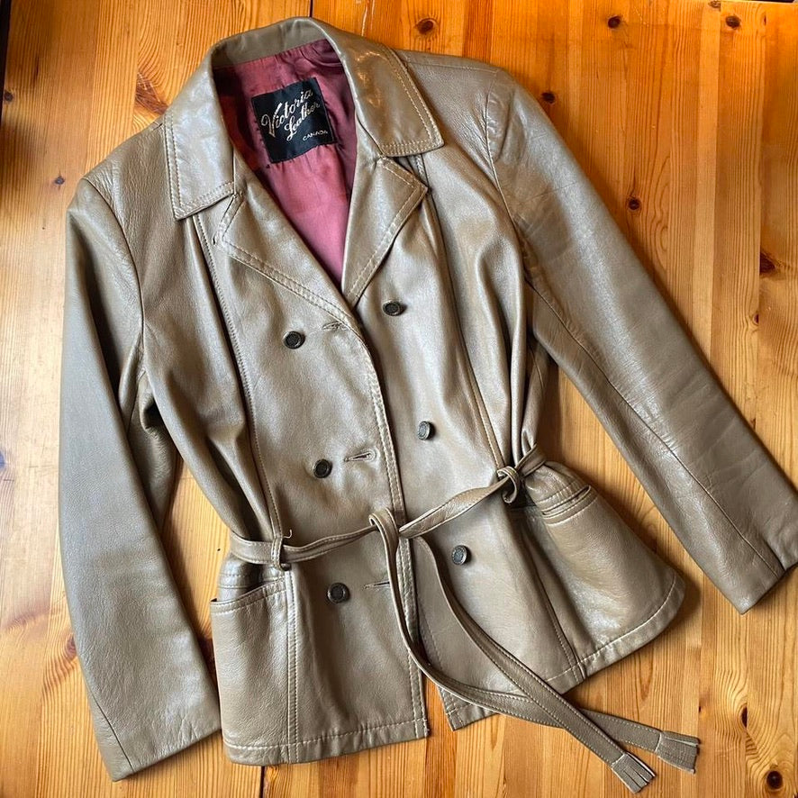 Double Breasted Victoria Leather Jacket