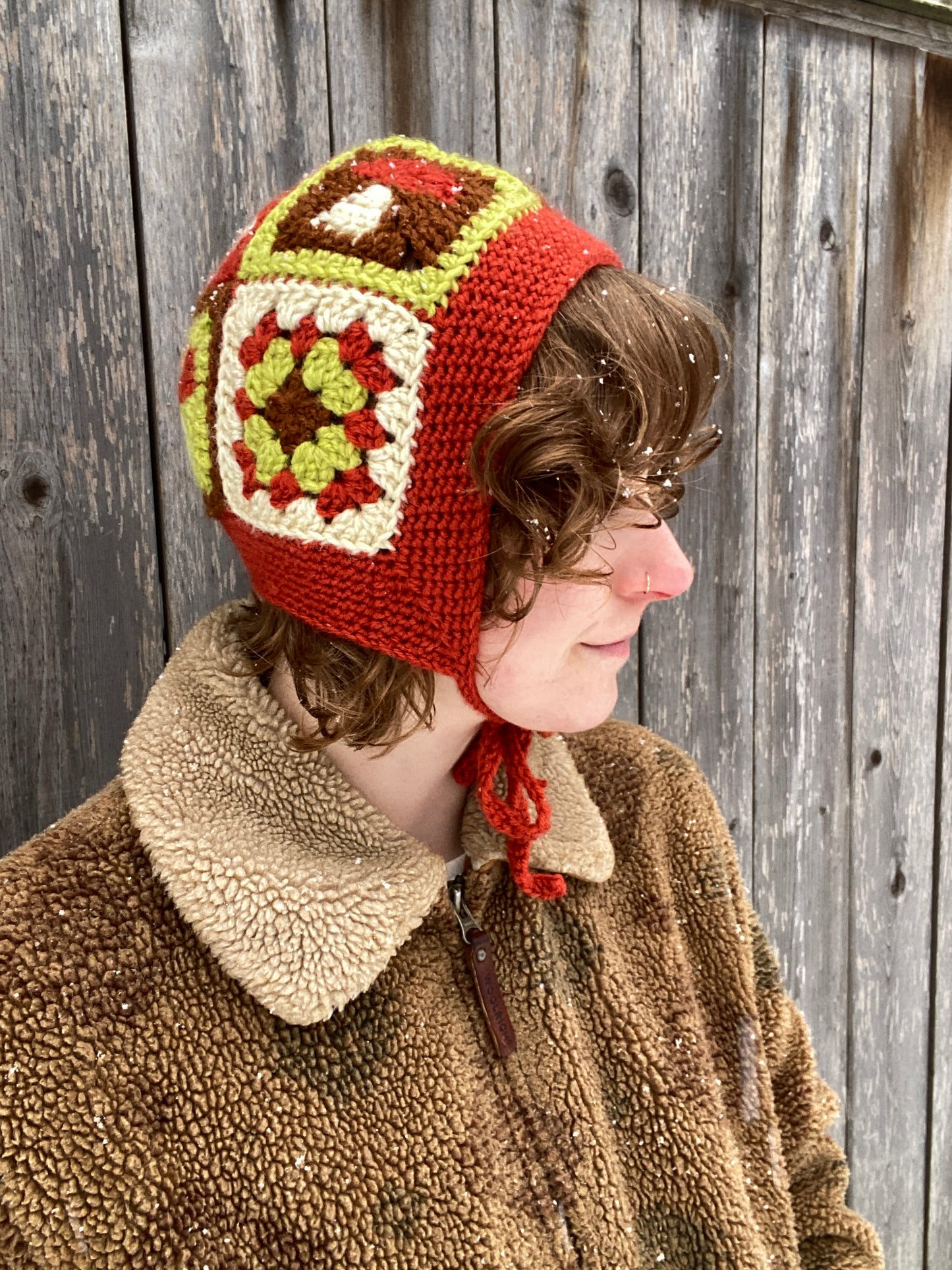 Mushroom Granny Square Bonnet