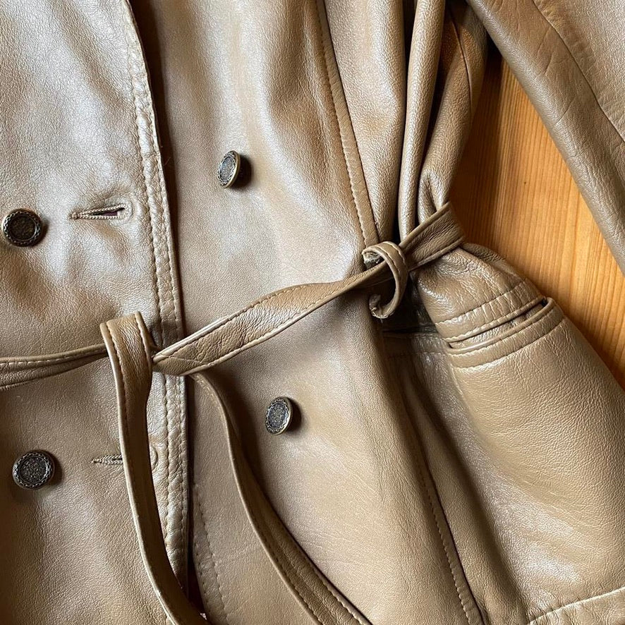 Double Breasted Victoria Leather Jacket