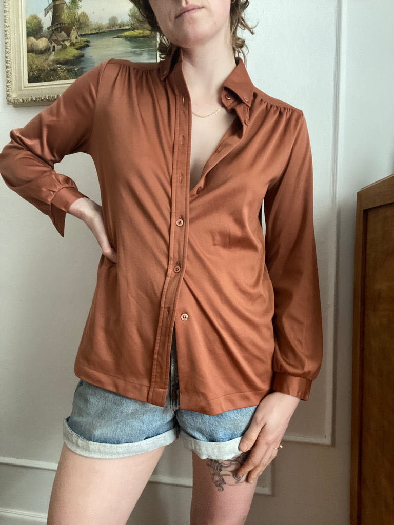 Brown 70s blouse