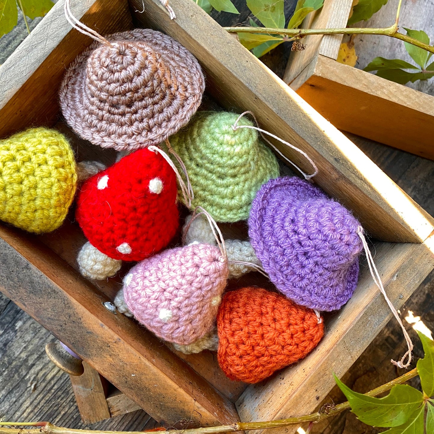 Merry Mushroom Ornaments Crochet Pattern - Digital Download