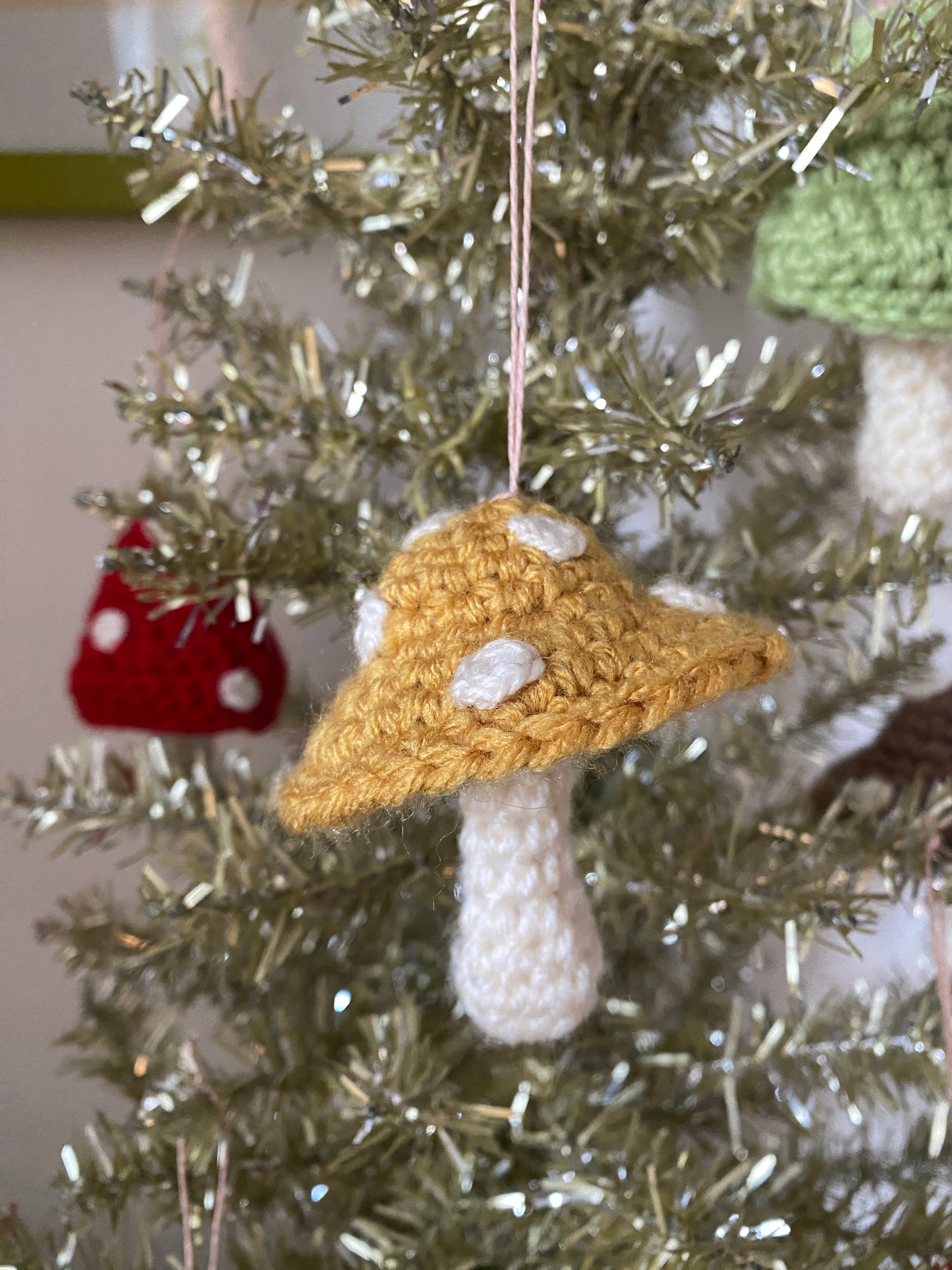 Merry Mushroom Ornaments Crochet Pattern - Digital Download