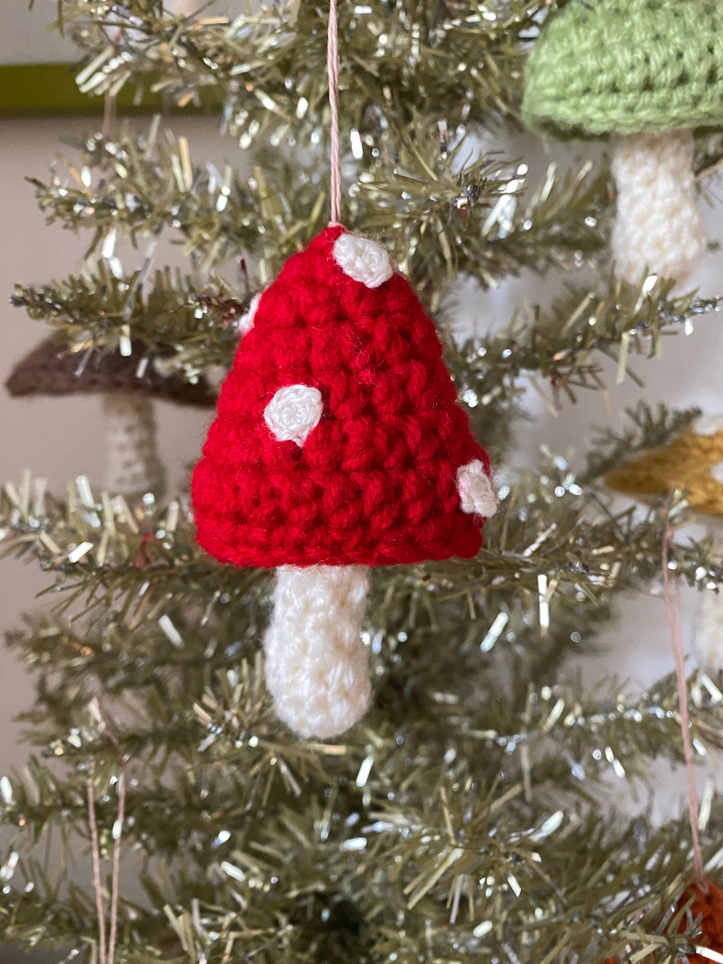 Merry Mushroom Ornaments Crochet Pattern - Digital Download